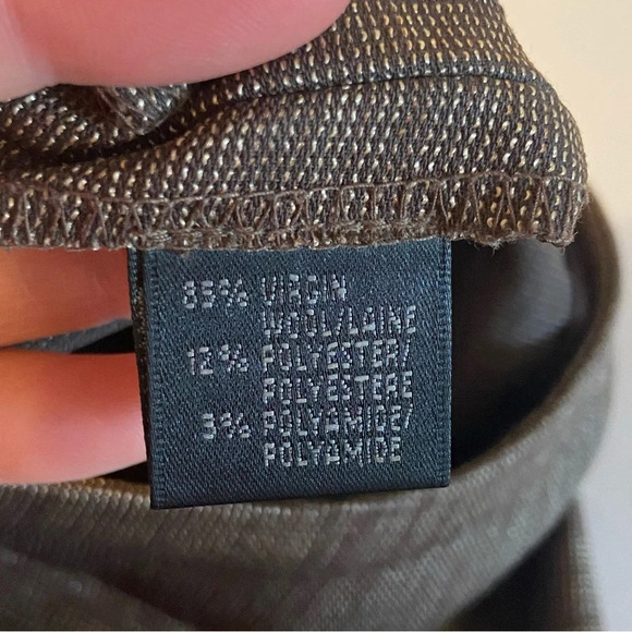 Lafayette 148 Brown Wool Blend Straight Leg Trousers / Dress Pants Size 12 - Picture 6 of 7